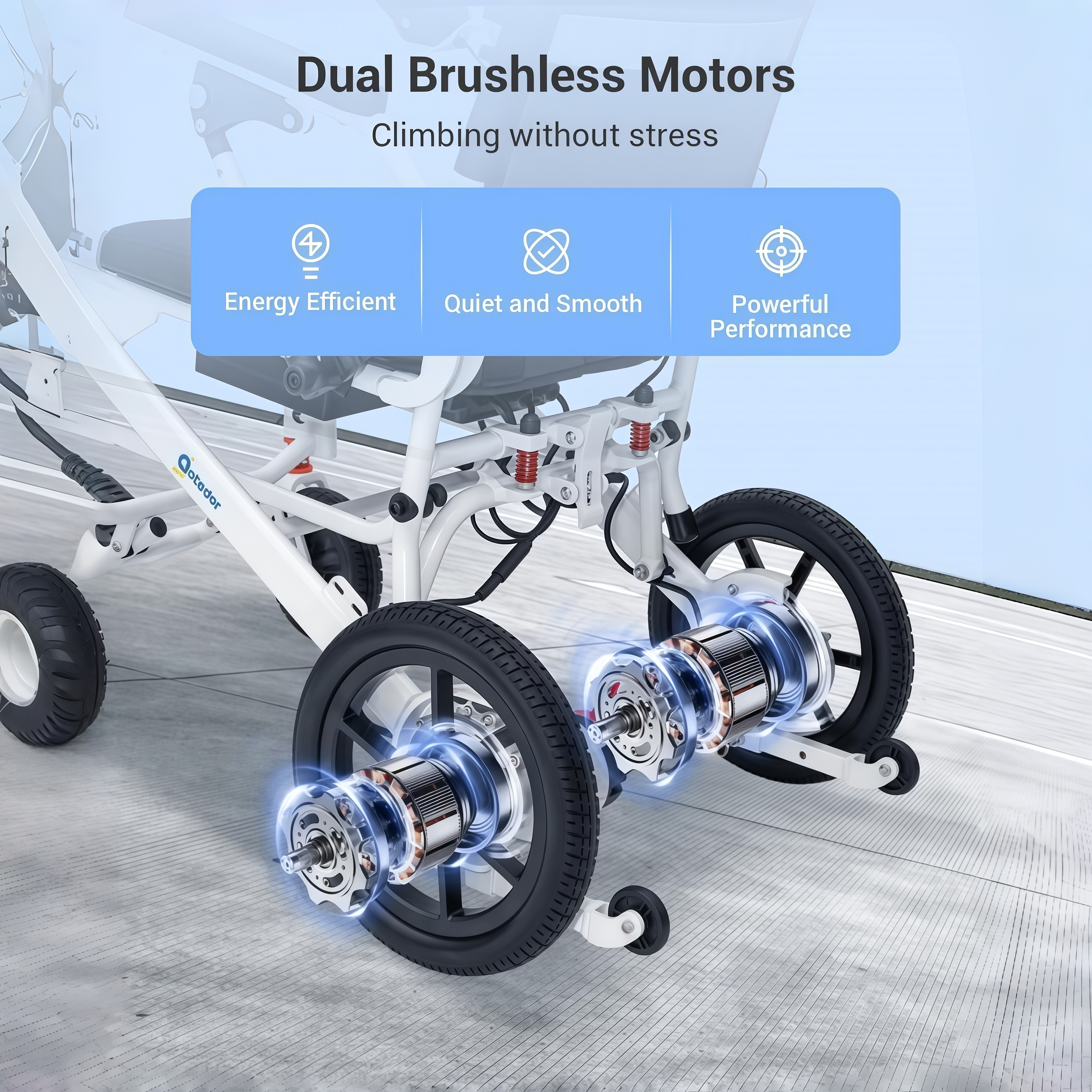 Aotedor Electric Wheelchairs for Adults,22 Miles Long Travel Range with 2 Lithium Batteries All Terrain Power Wheelchair,Ultra Lightweight 39Lbs Folding Compact Motorized Wheelchair,Airline Approved
