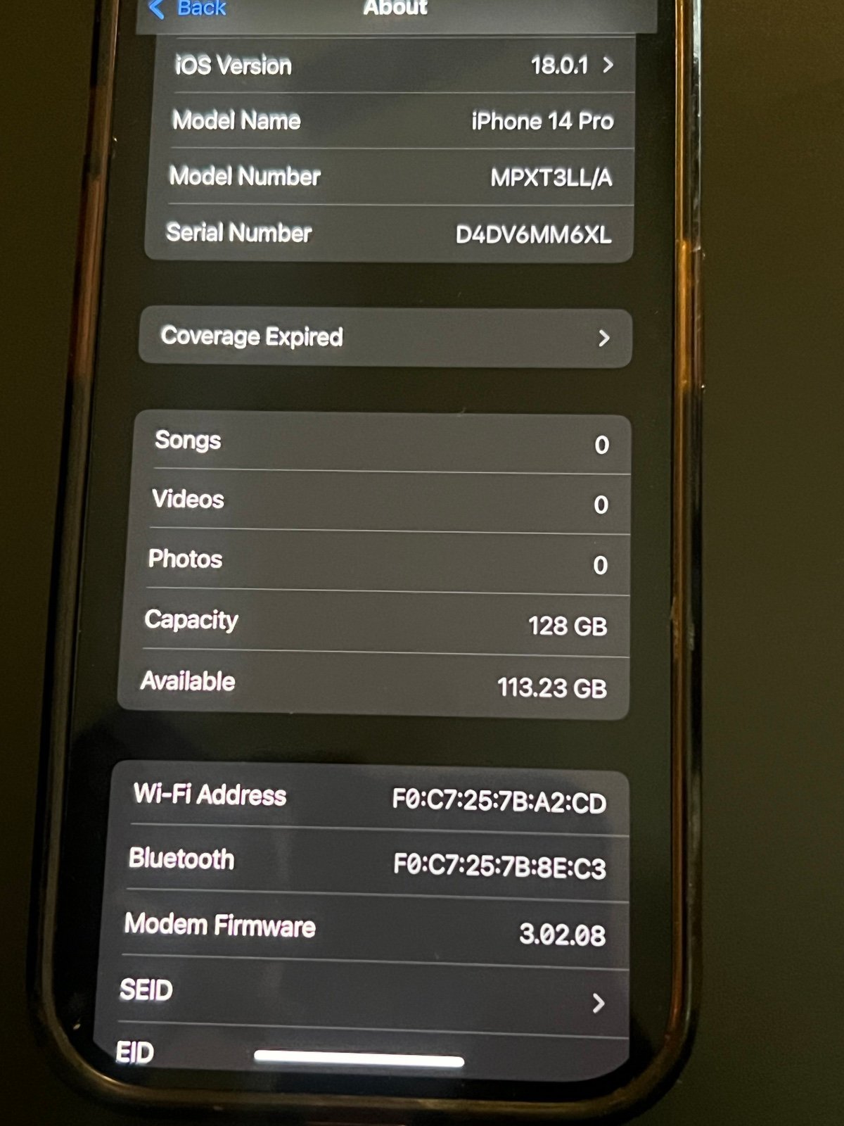 Apple iPhone 14 pro Unlocked 128gb 7O63