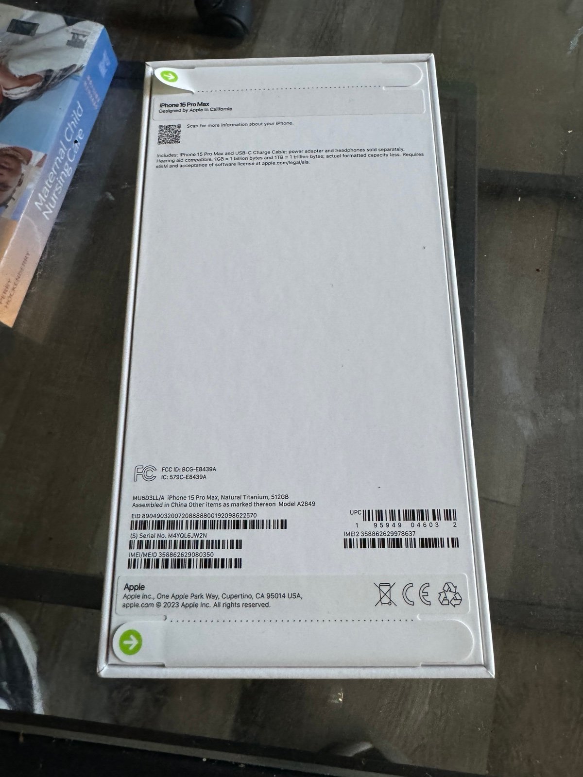 Apple iphone 15 pro max phone 512 GB 5V91