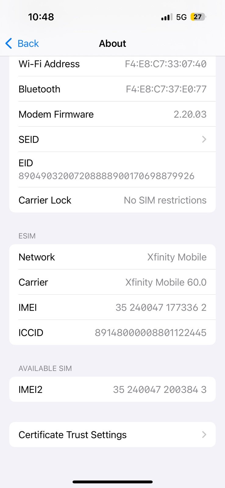 iPhone 15 pro 128gb white 5D12