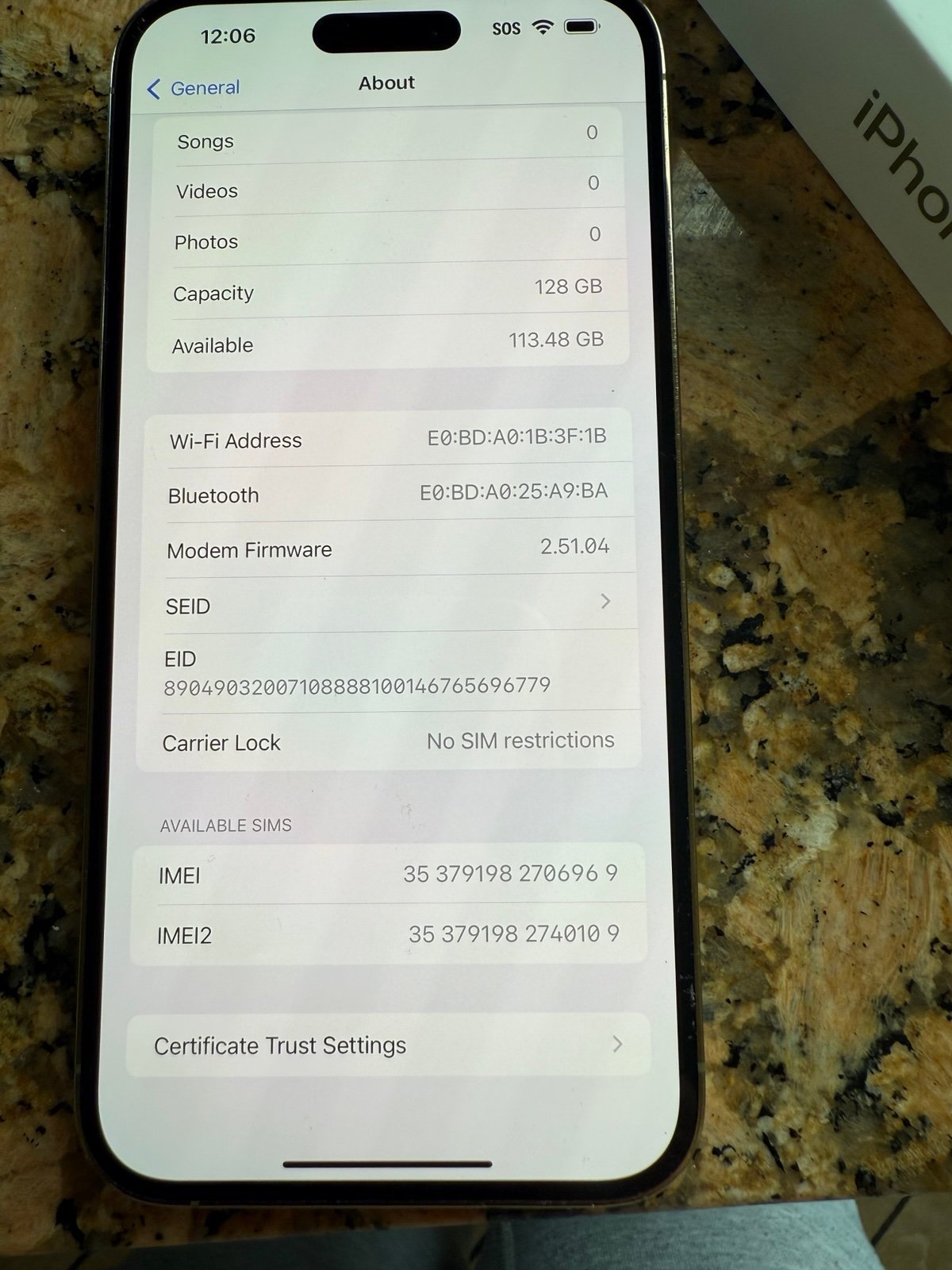 iPhone 14 Pro Max Gold 128 GB 8F21