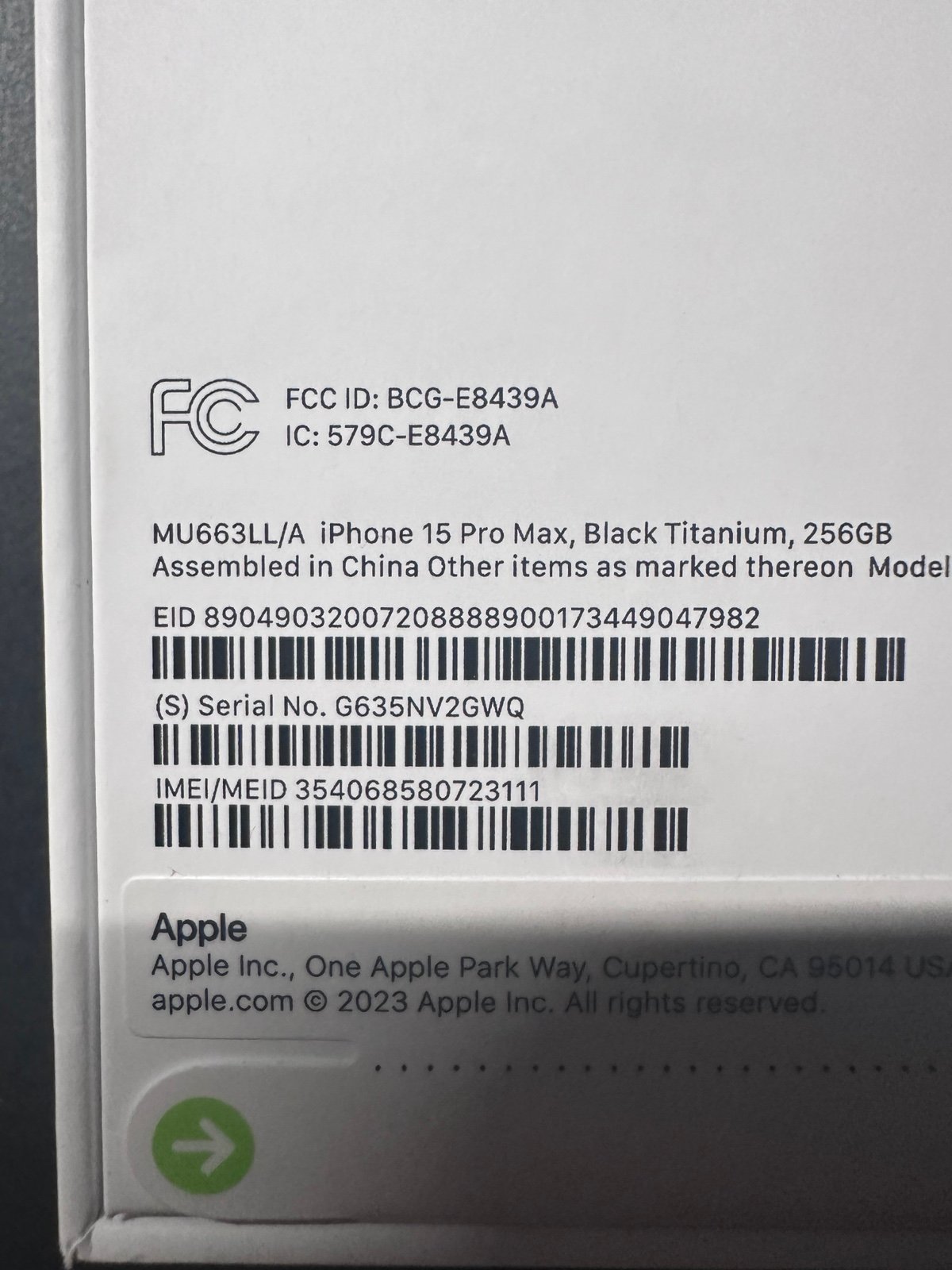 iPhone 15 Pro Max 1W35