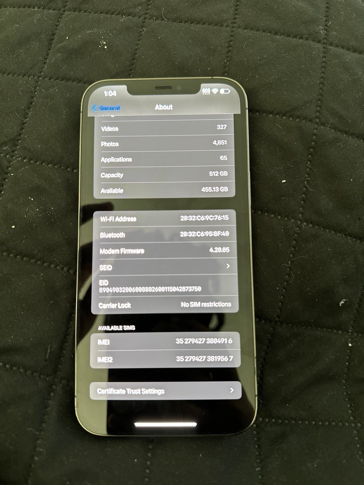 Apple iPhone 12 Pro Max 512GB in Graphite for Unlocked 2Z93