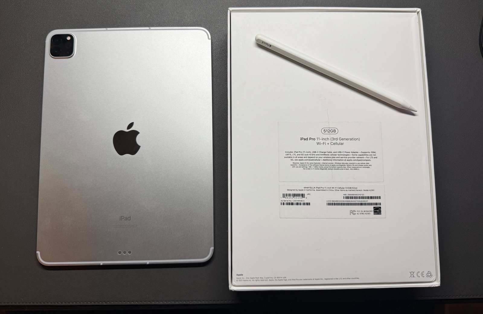 Apple IPad Pro 11 Inch (3rd Gen) - WiFi + Cellular 512GB Silver 7Y87