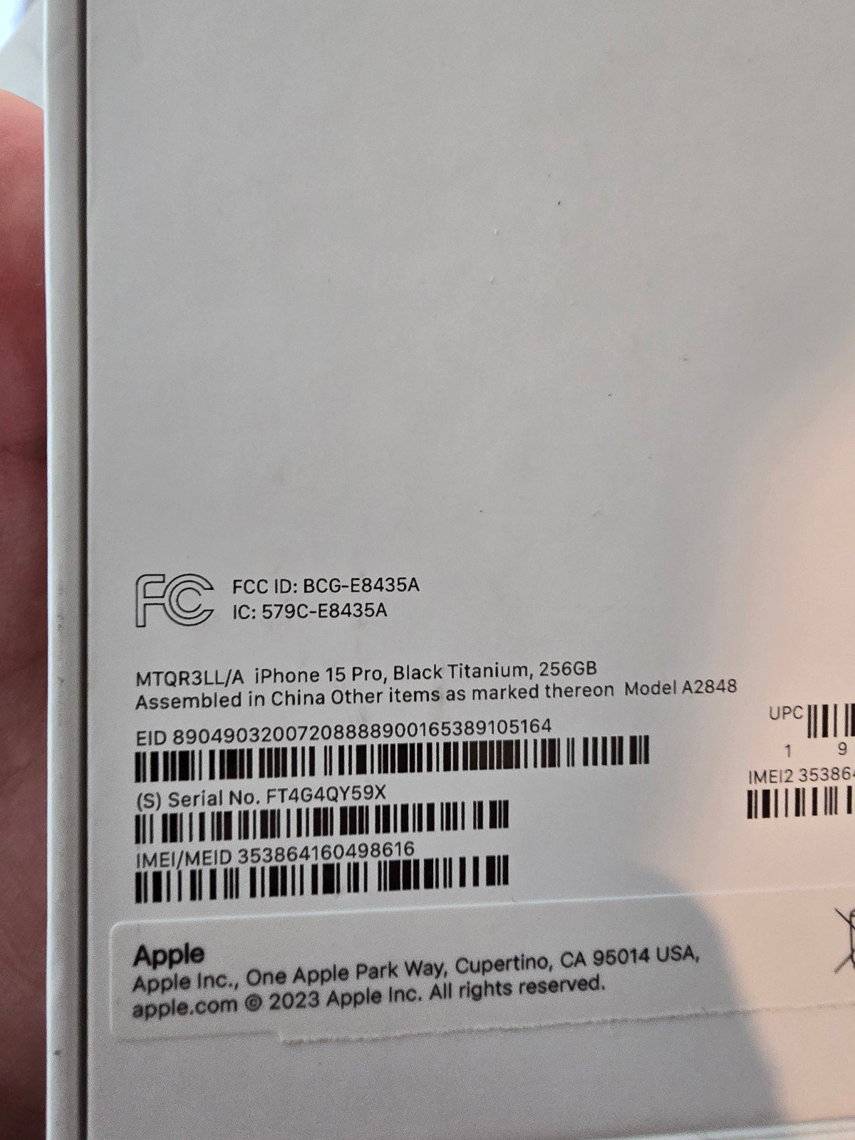 Apple iPhone 15 Pro Unlocked 256gb 6X38