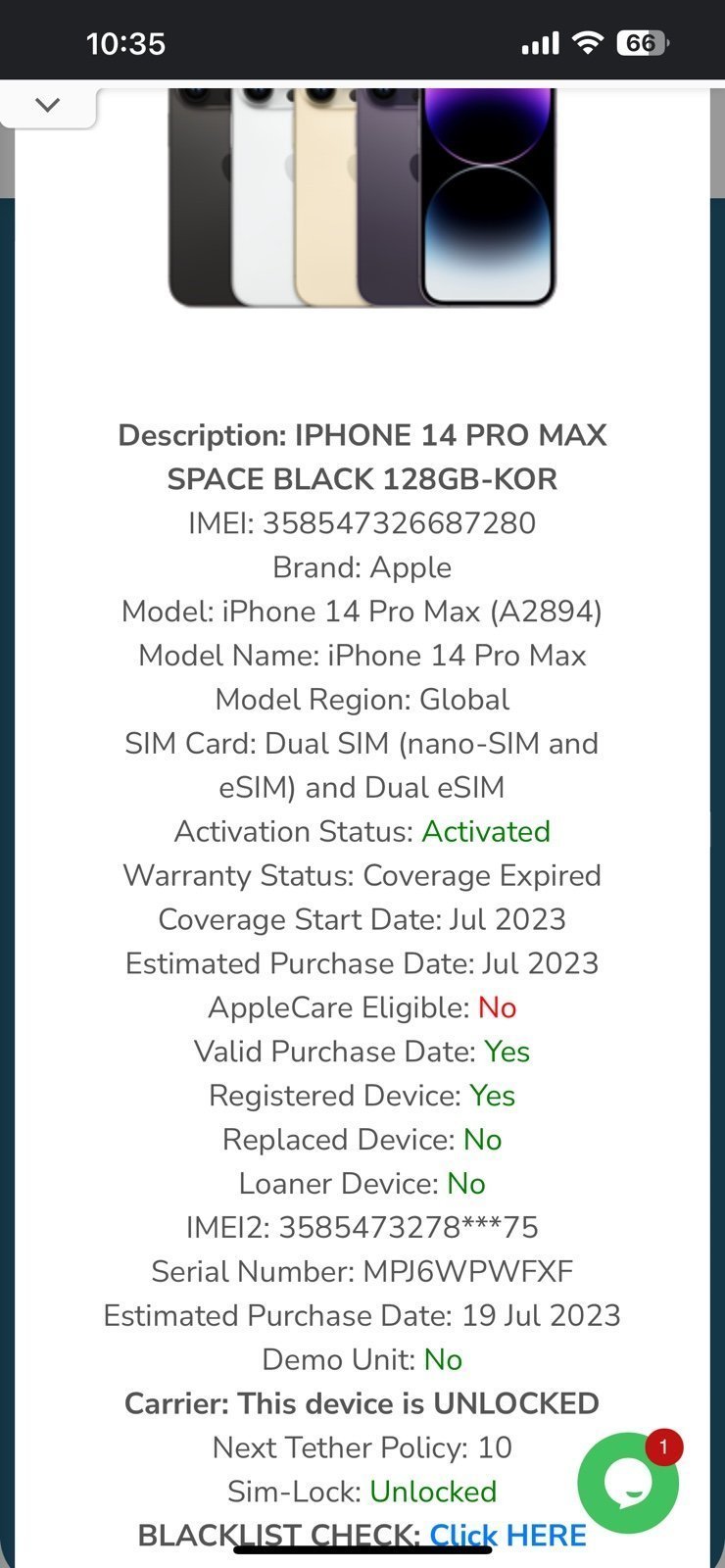 Global unlocked iPhone 14 Pro Max 128gb 6T56