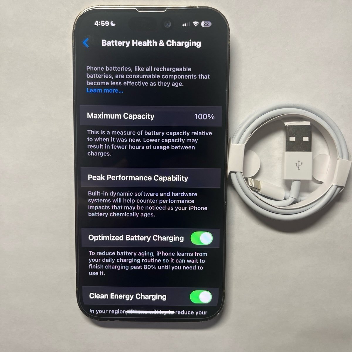 Apple IPhone 14 Pro 512GB Unlocked ~ Battery Health 100% 1O17