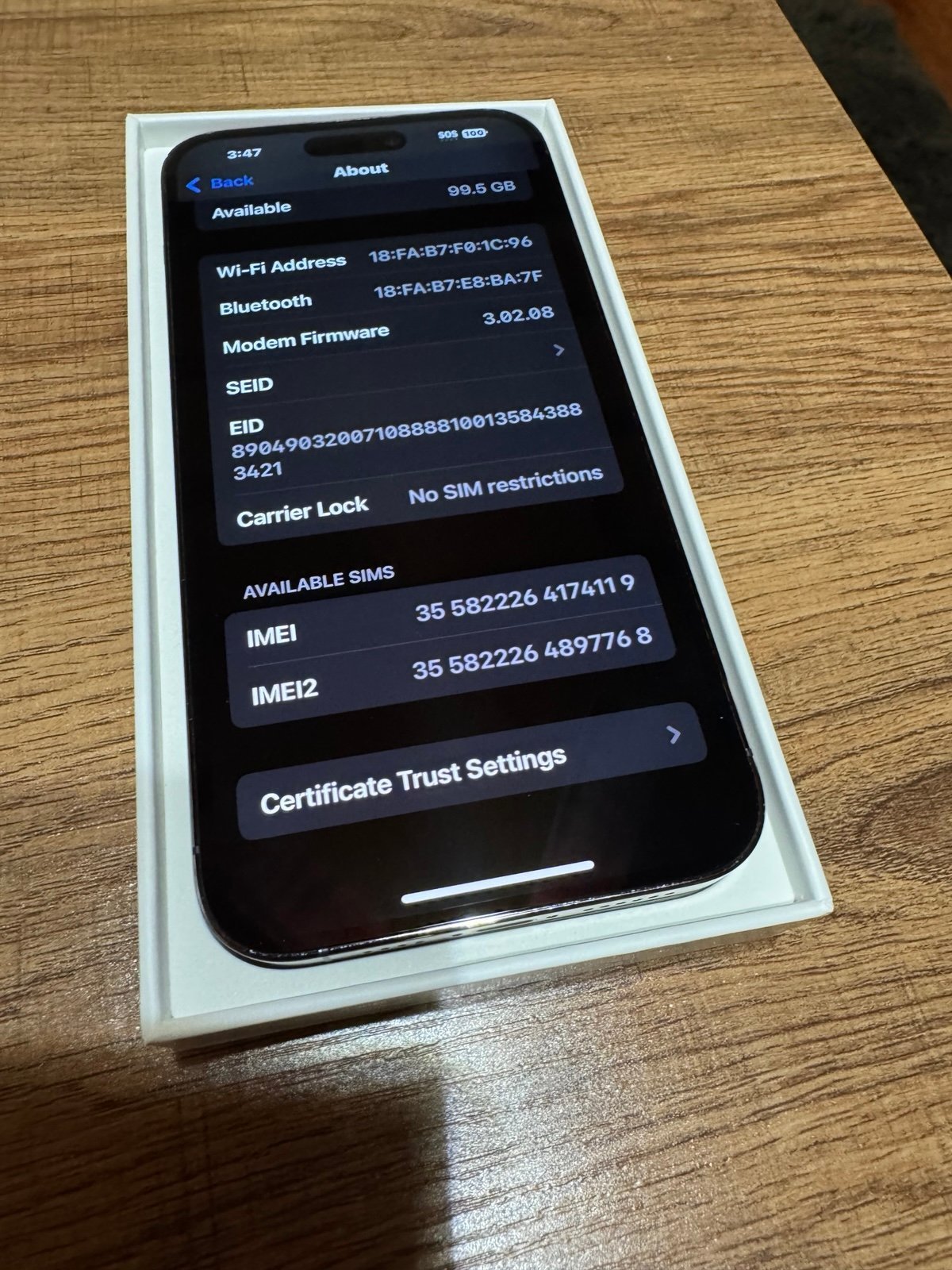 Apple iPhone 14 Pro Max 128 GB Deep Purple Unlocked 7X17