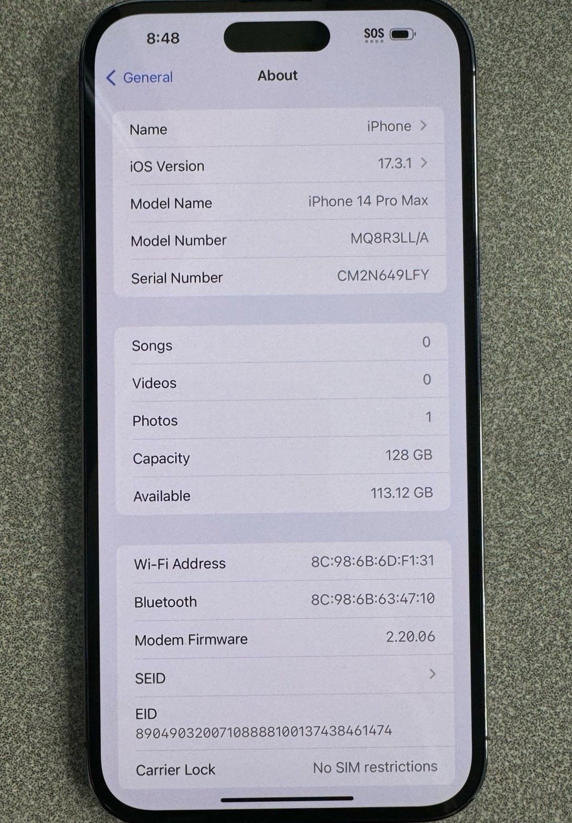 iPhone 14 Pro Max 1N62