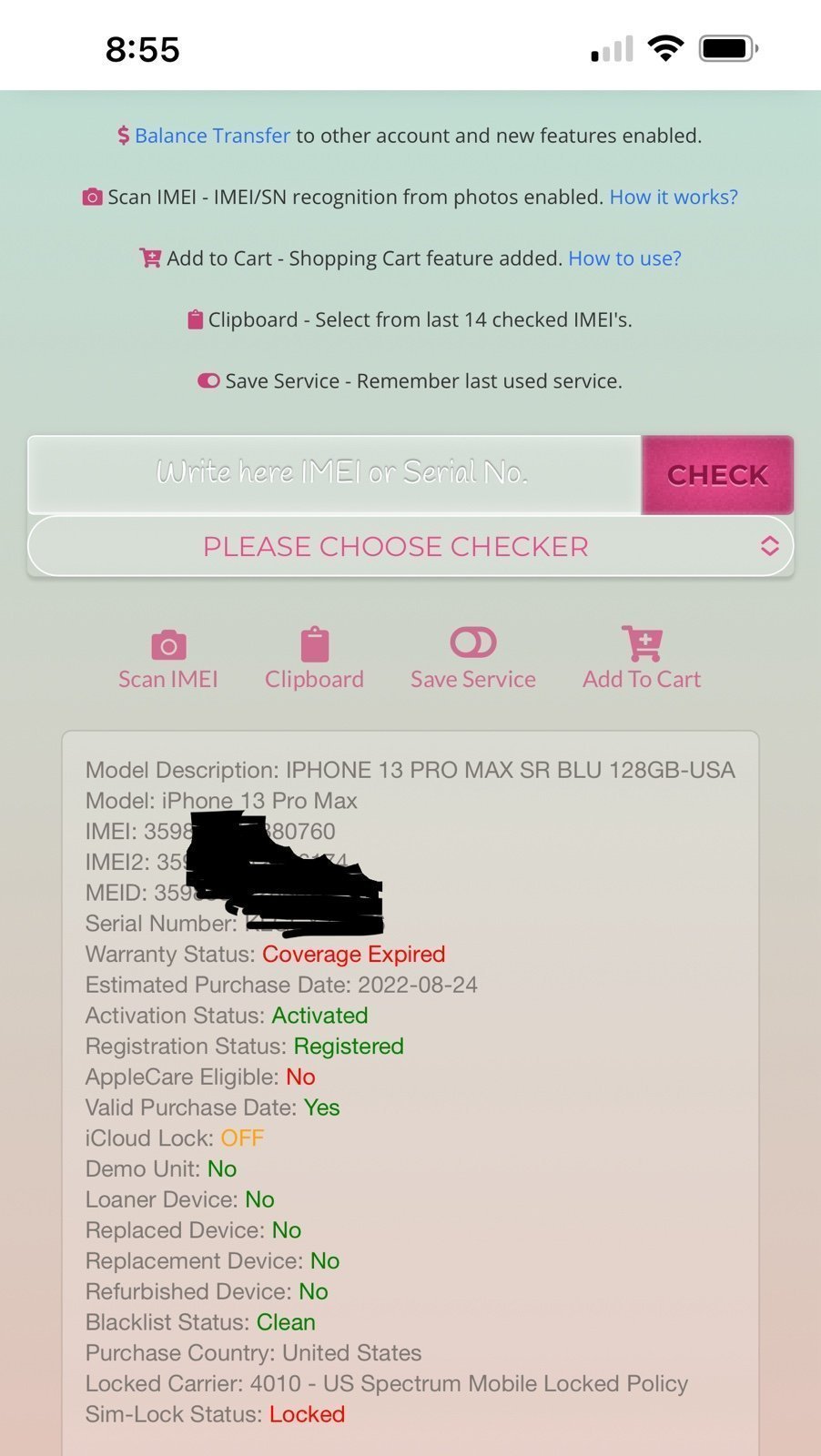 Apple iPhone 13 Pro Max 128 GB in Sierra Blue 1G96