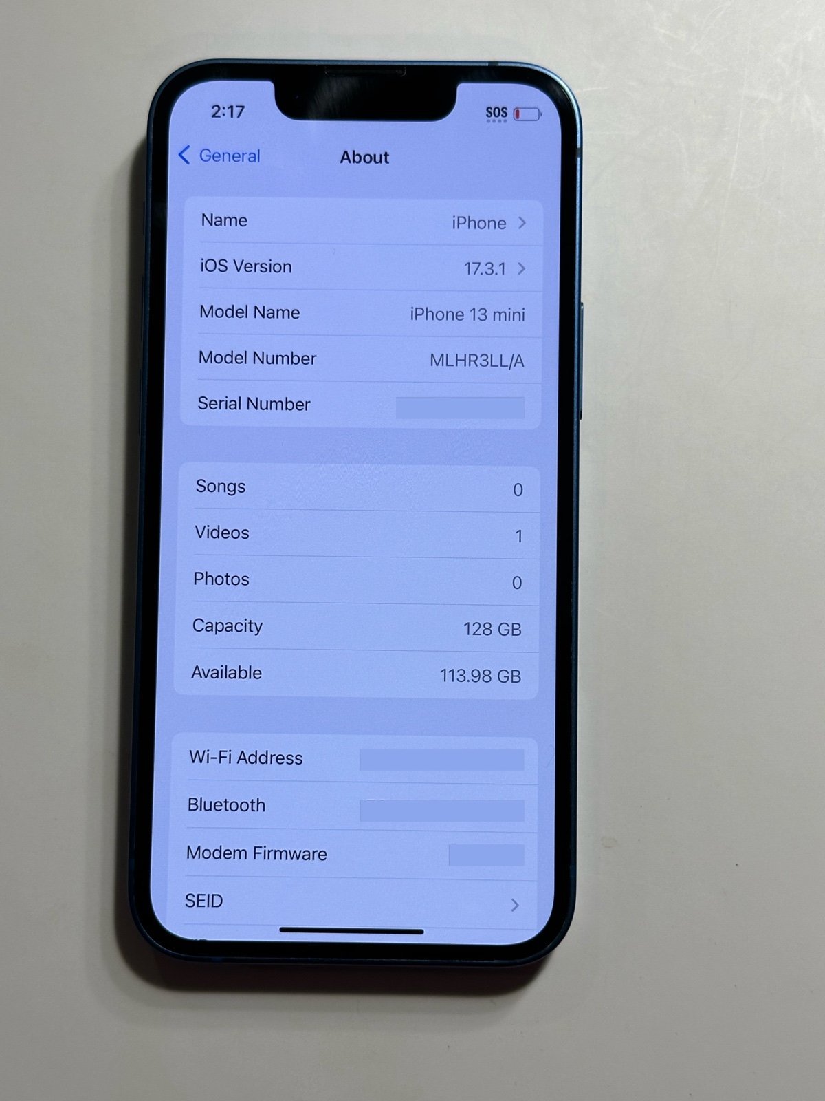 iPhone 13 mini 128GB unlocked 85% Battery Health 7B19