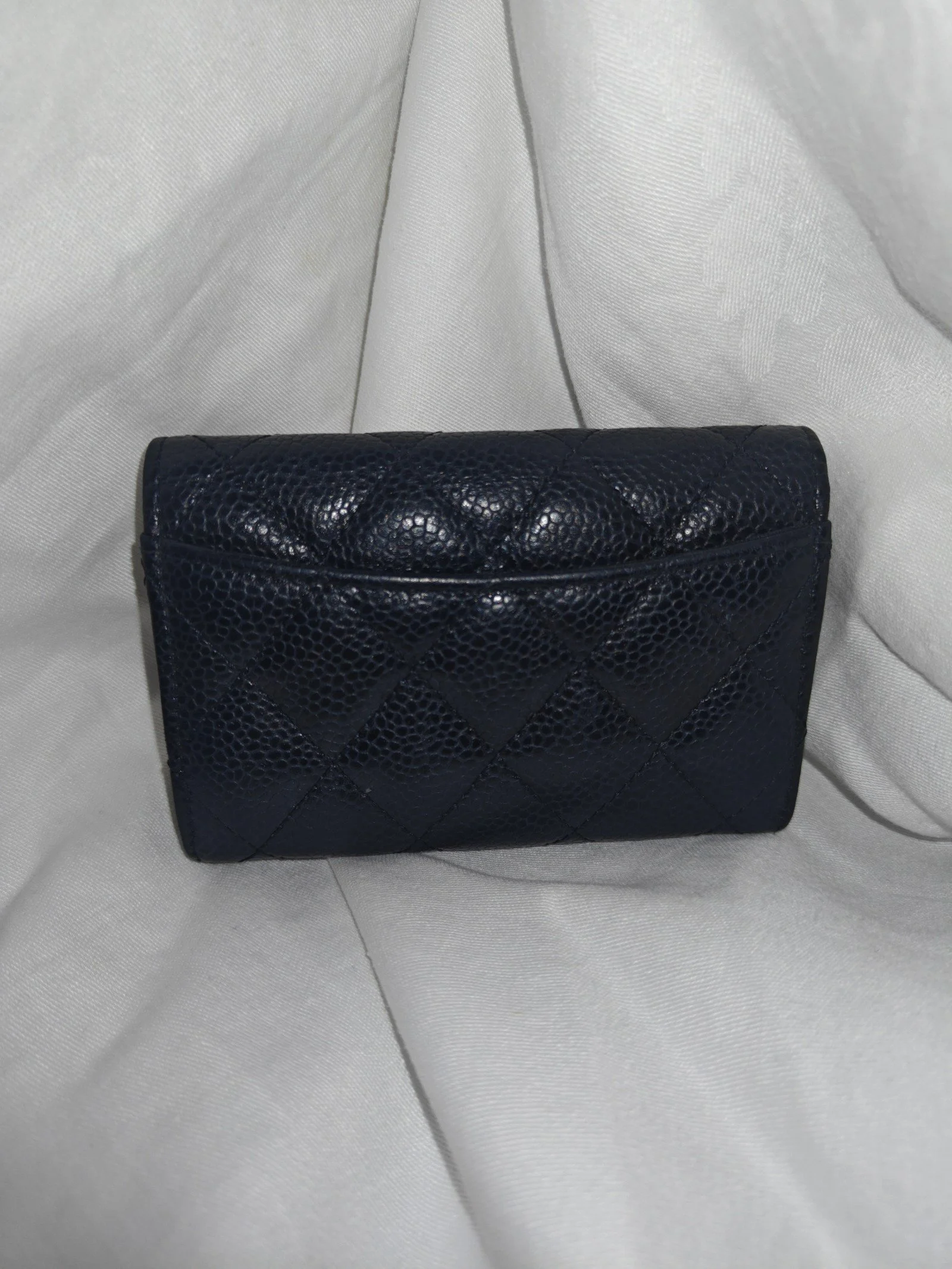 Chanel Caviar Quilted Flap Card Holder Black Gold Hardware