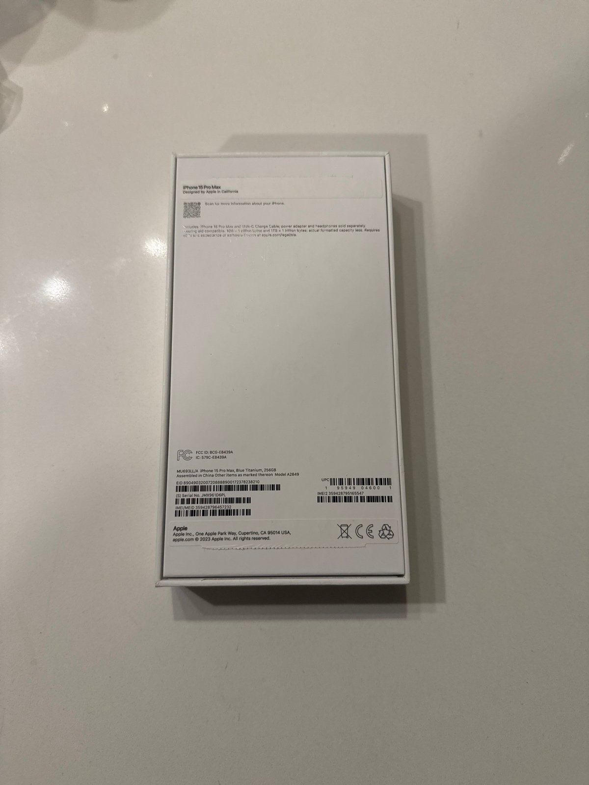 iPhone 15 Pro Max 256GB VERY GOOD CONDITIONS Blue Titanium ( Verizon) 2F95