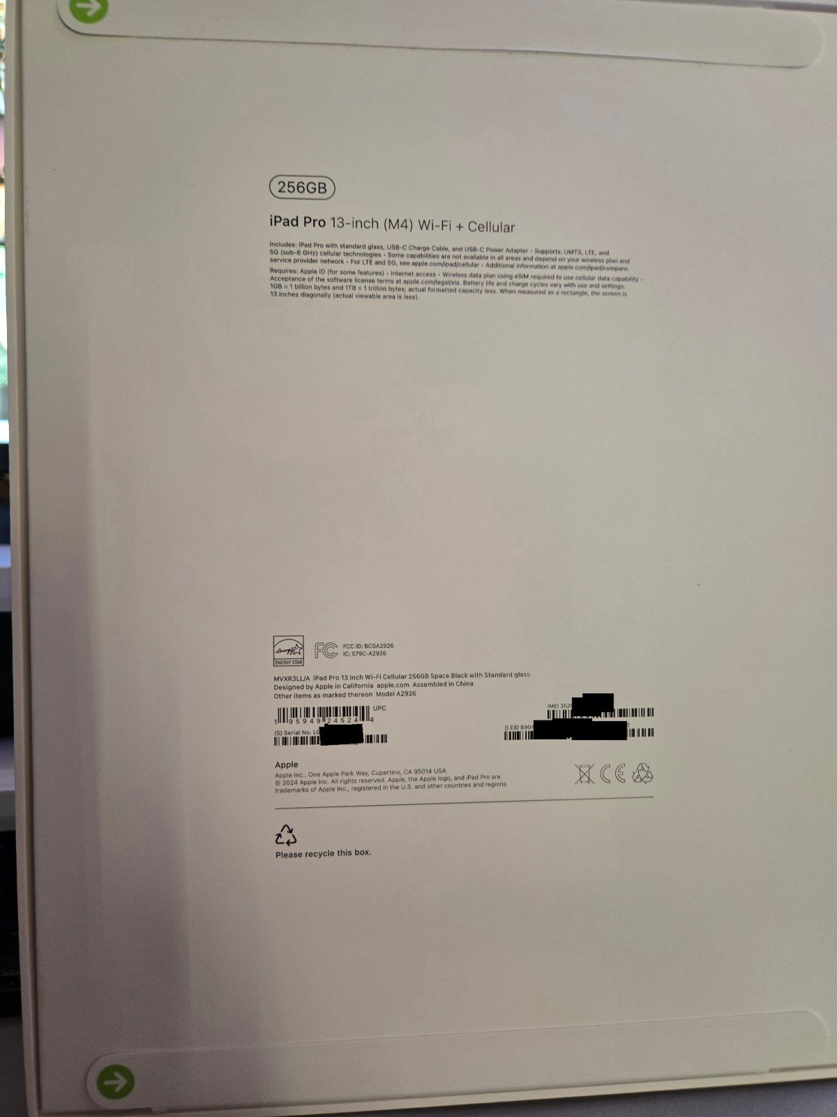 NEW 2024 iPad Pro 13 inch (M4) Wi-Fi + Cellular 256 GB 8V16