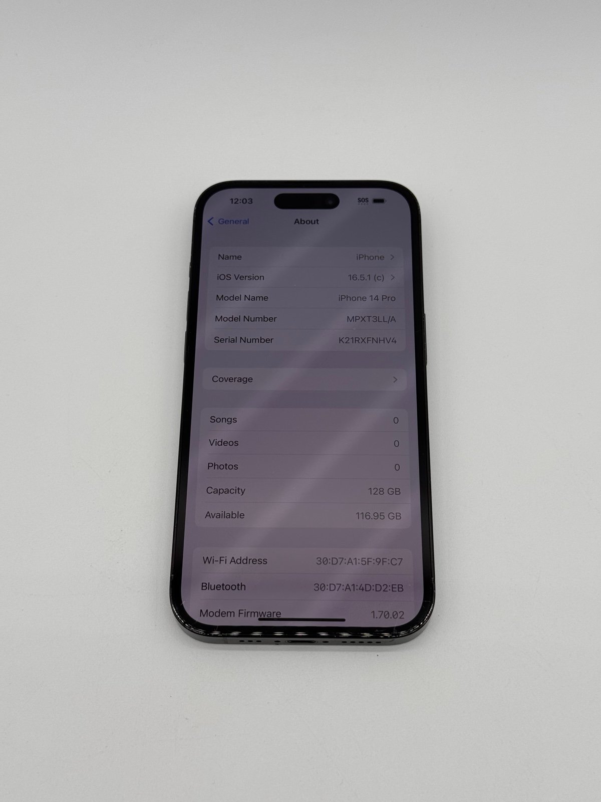 iPhone 14 Pro 128GB Space Black -Carrier T-Mobile- Clean IMEI Fast Shipping! 5B63