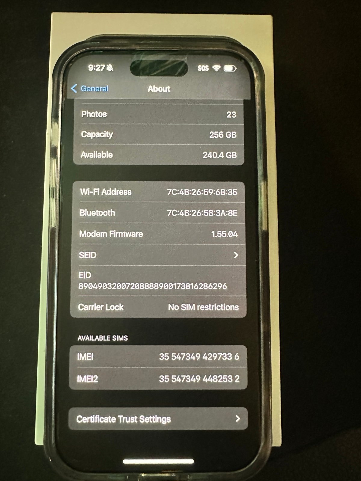 Unlocked iPhone 15 pro 3K58