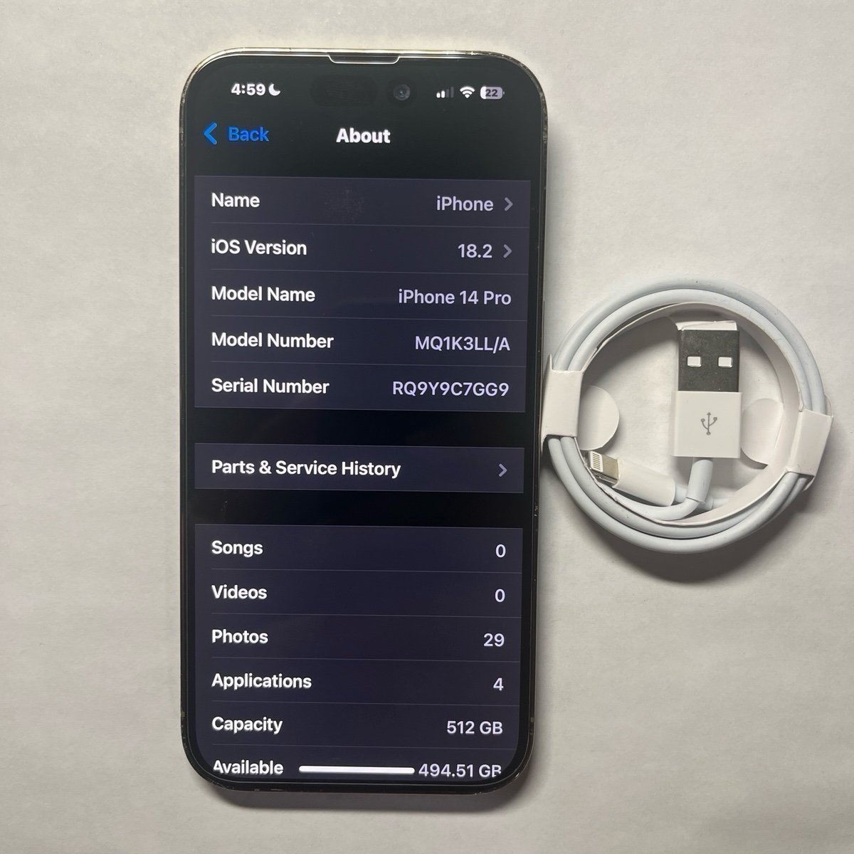 Apple IPhone 14 Pro 512GB Unlocked ~ Battery Health 100% 1O17