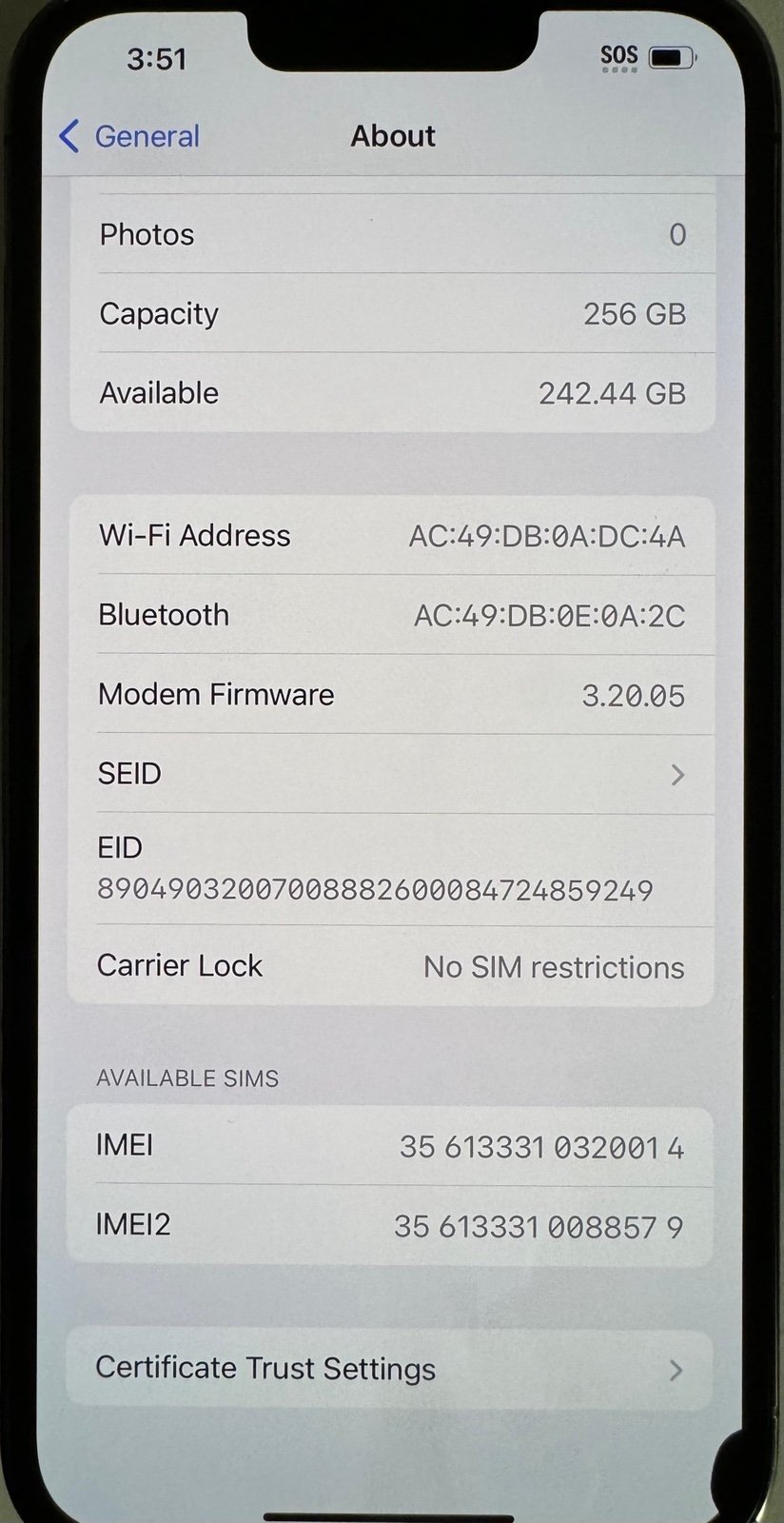 iPhone 13 Pro 256G (Unlocked) Graphite 2P66