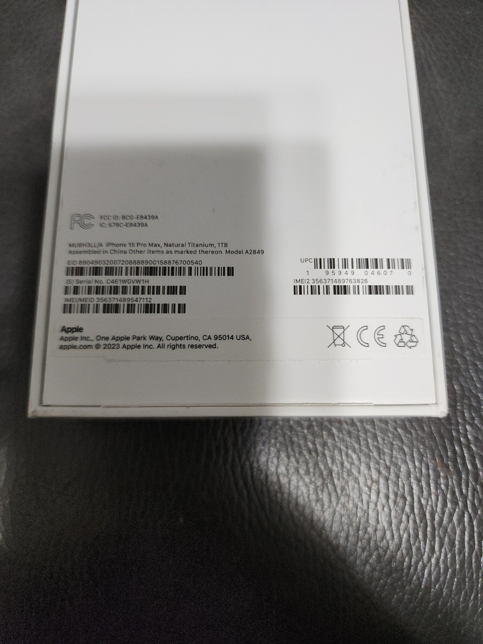 iPhone 15 Pro Max 1TB Fully Unlocked 9V56