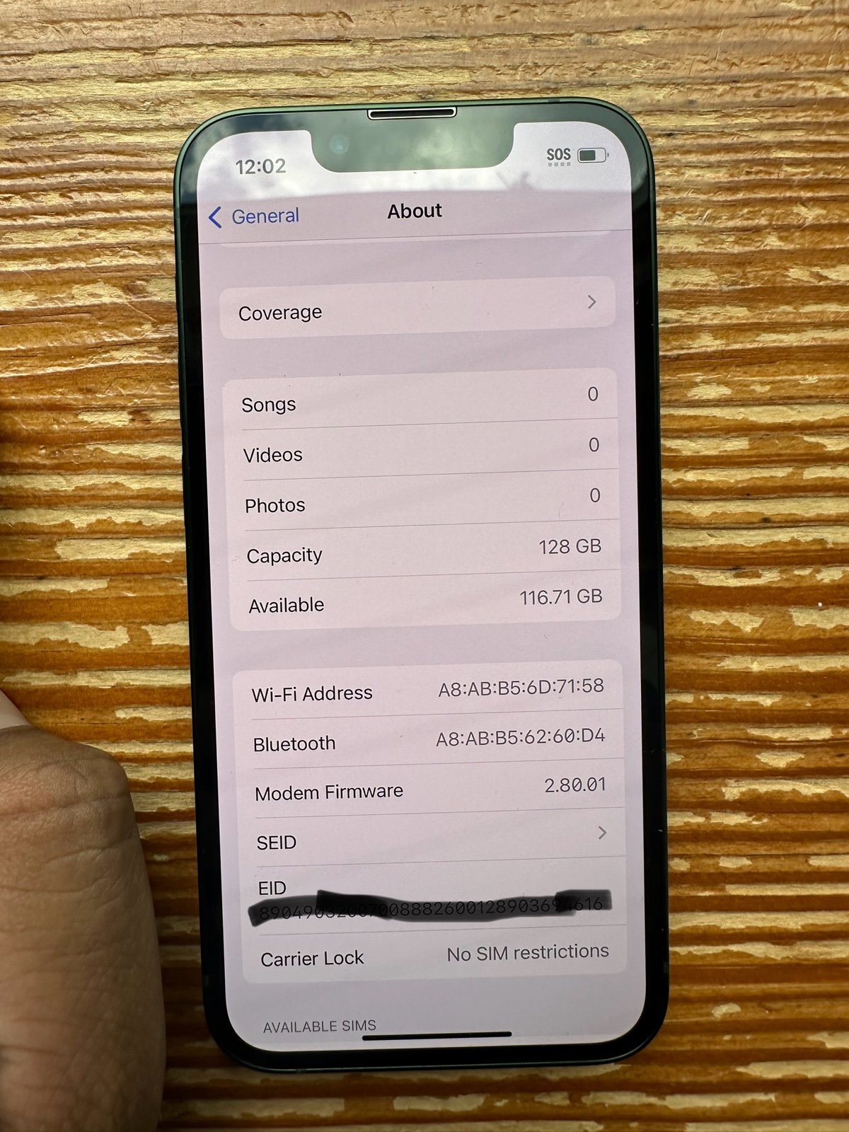 Apple iPhone 13 Mini 128 GB in Green for Unlocked 7C21