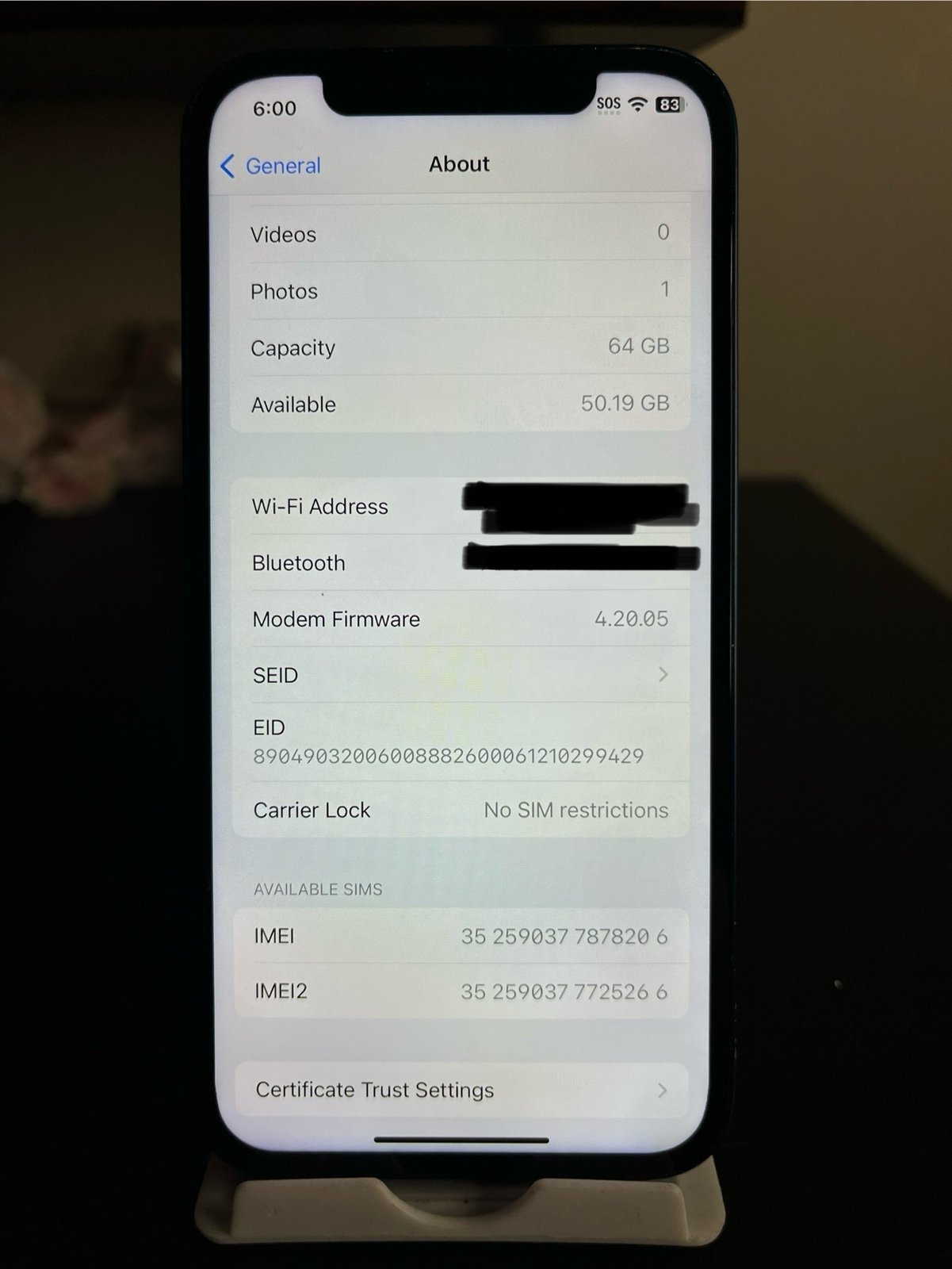 Apple iPhone 12 Blue 64GB Unlocked 2R67