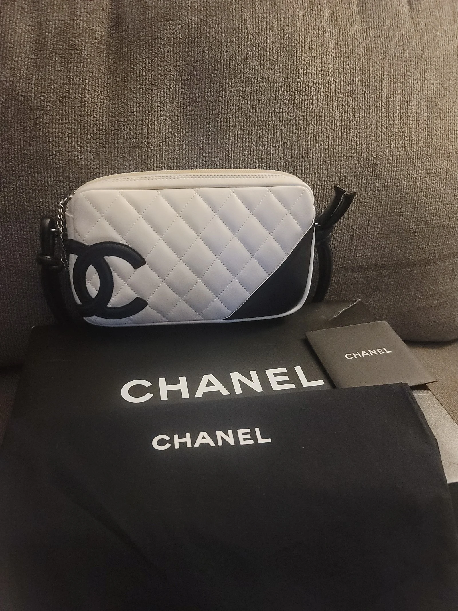 ❤️CHANEL Cambon Pochette Bag w/Chain and Charm❤️