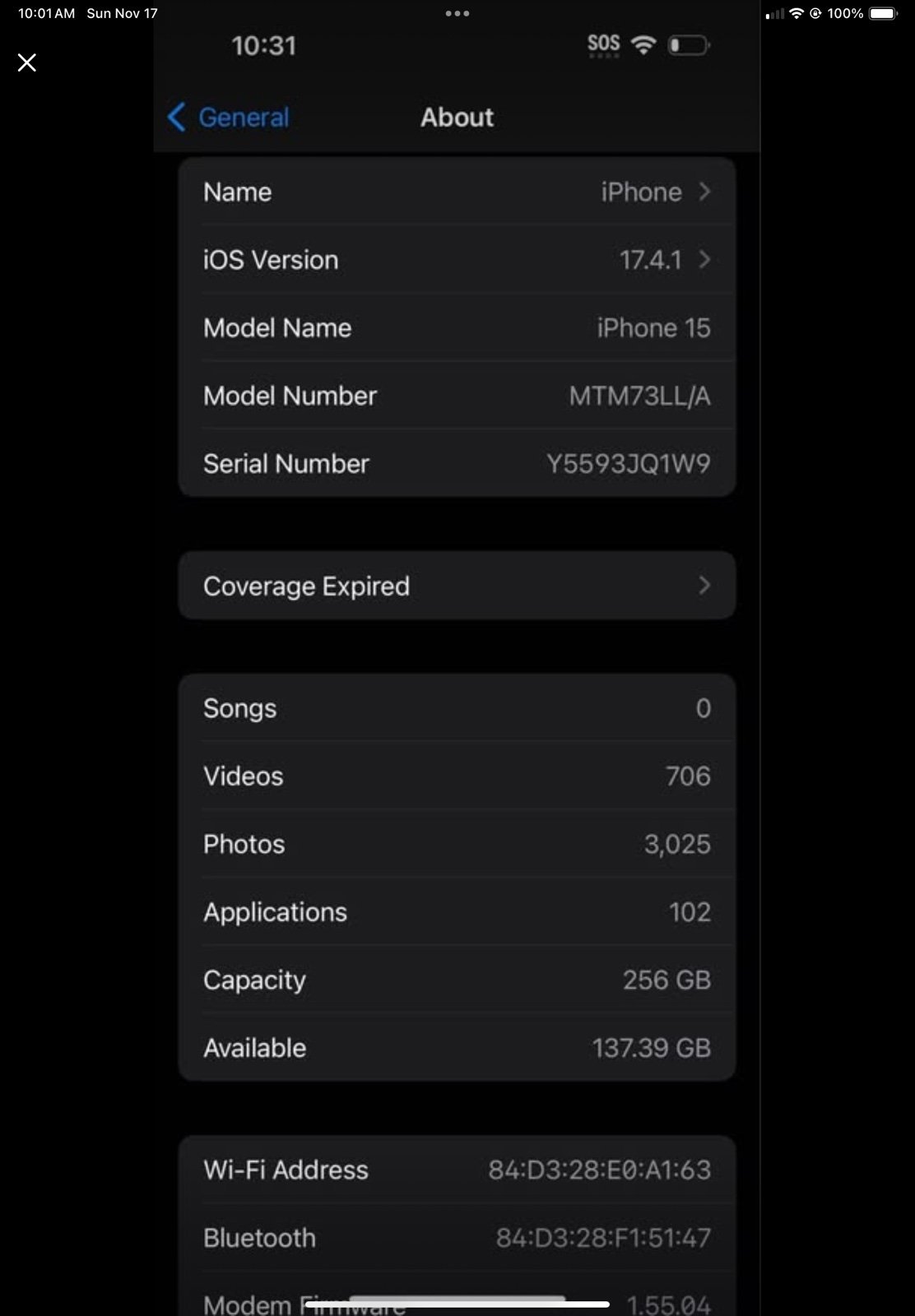 Unlocked blue IPhone 15 with pink wireless charging otter box case 8Y38