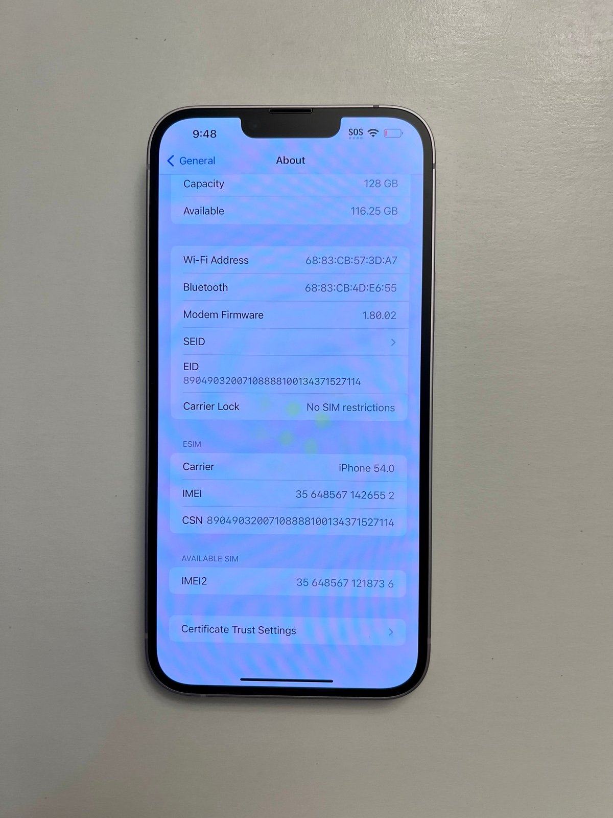 Apple iPhone 14 Plus Unlocked 128GB Purple Like New 2V57