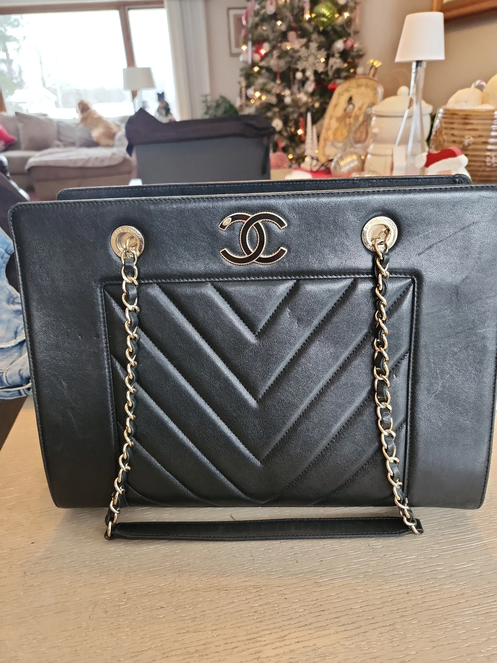 Authentic Chanel Tote Bag Black