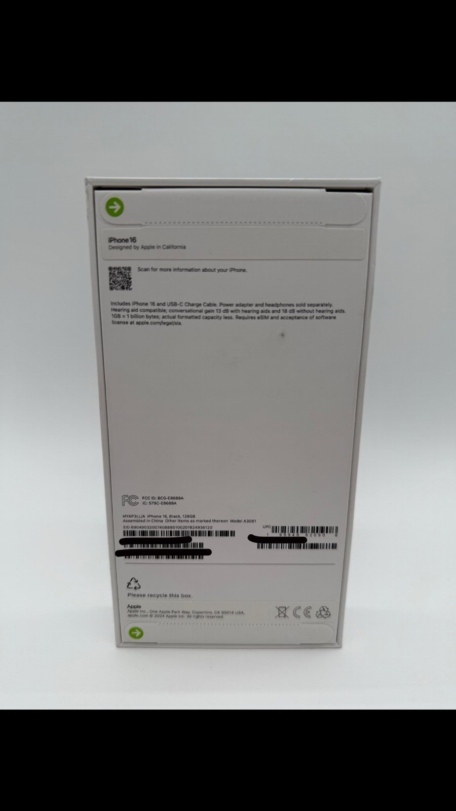 Apple iPhone 16 Black 128gb -Carrier T-Mobile- Sealed New In Box Fast Shipping! 3T63