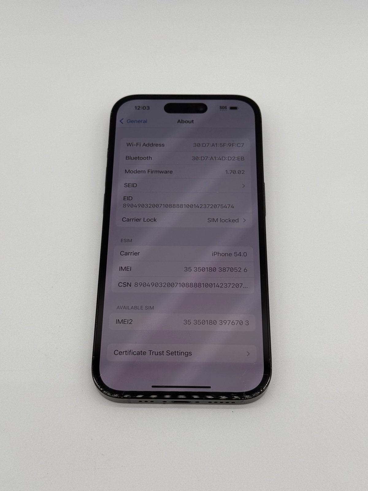 iPhone 14 Pro 128GB Space Black -Carrier T-Mobile- Clean IMEI Fast Shipping! 5B63