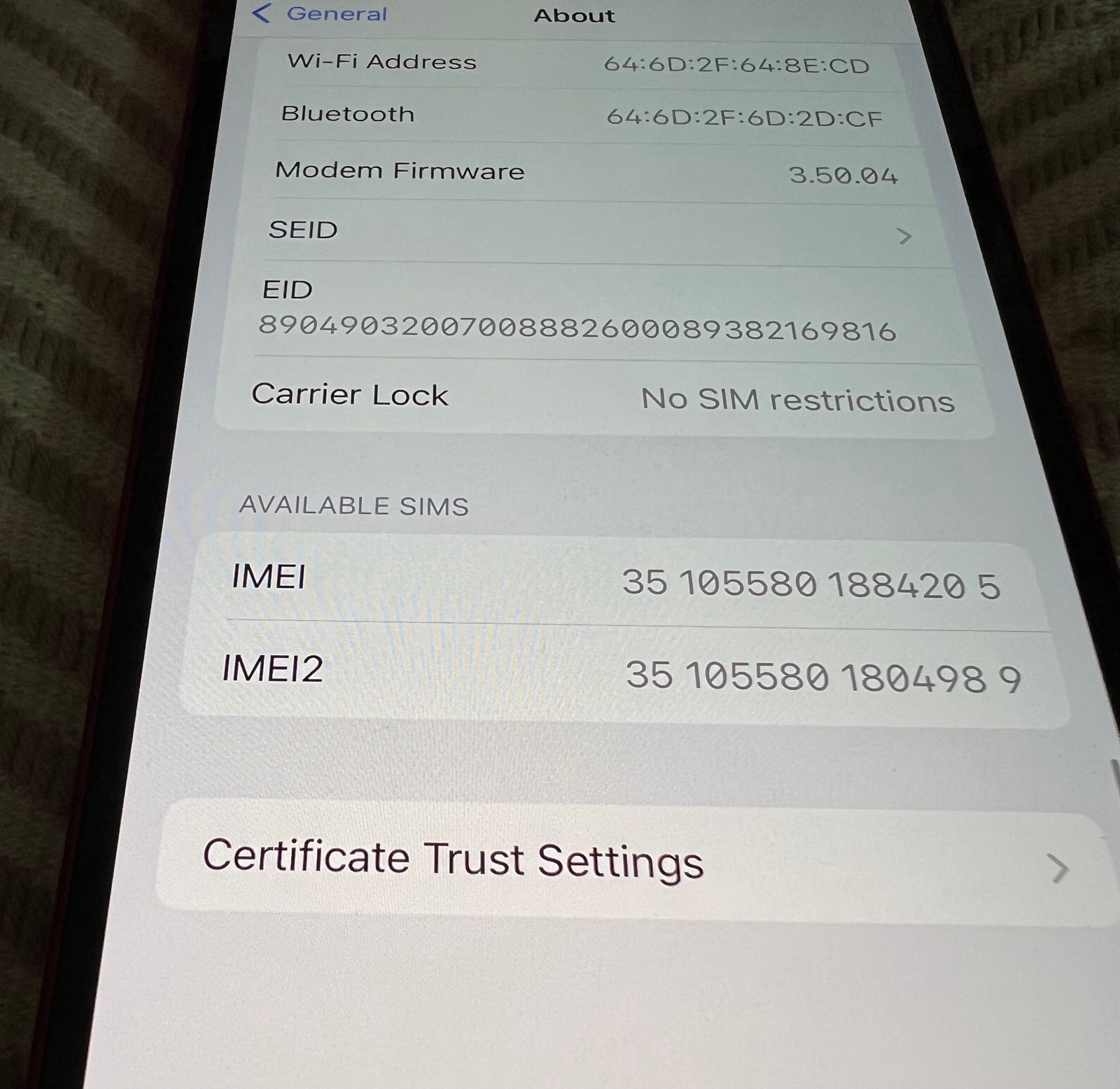 Apple iPhone 13 128 GB in (Product) RED Unlocked 3A77