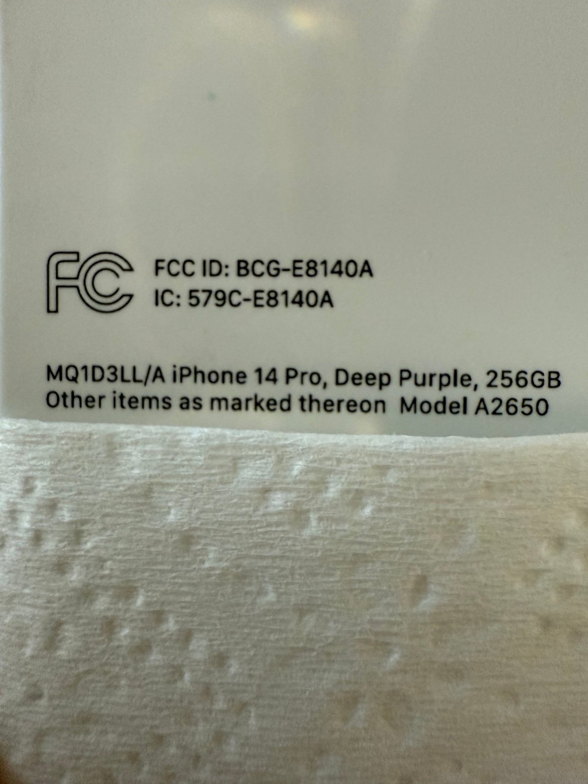 iPhone 14 Pro deep purple 256GB UNLOCKED 9M96