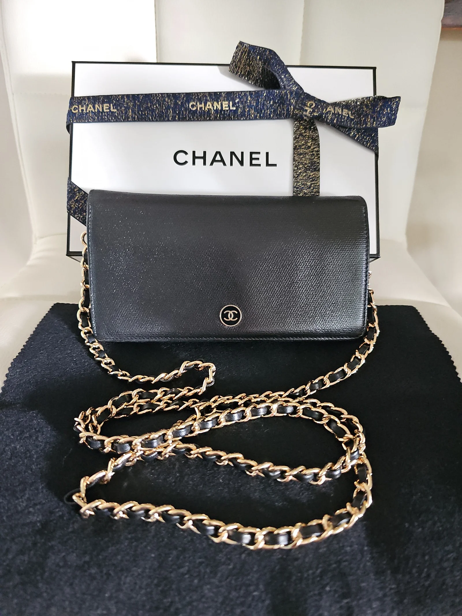 CHANEL Black Leather Wallet