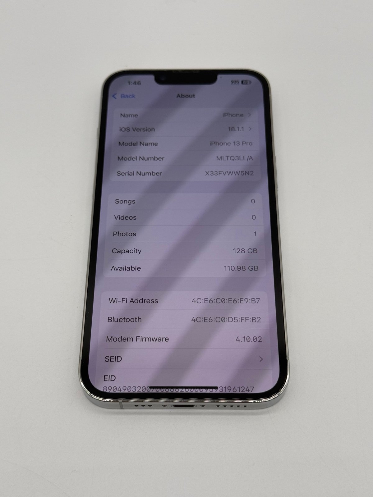 iPhone 13 Pro 128GB Silver -Carrier Unlocked- Clean IMEI Fast Shipping! 8M99