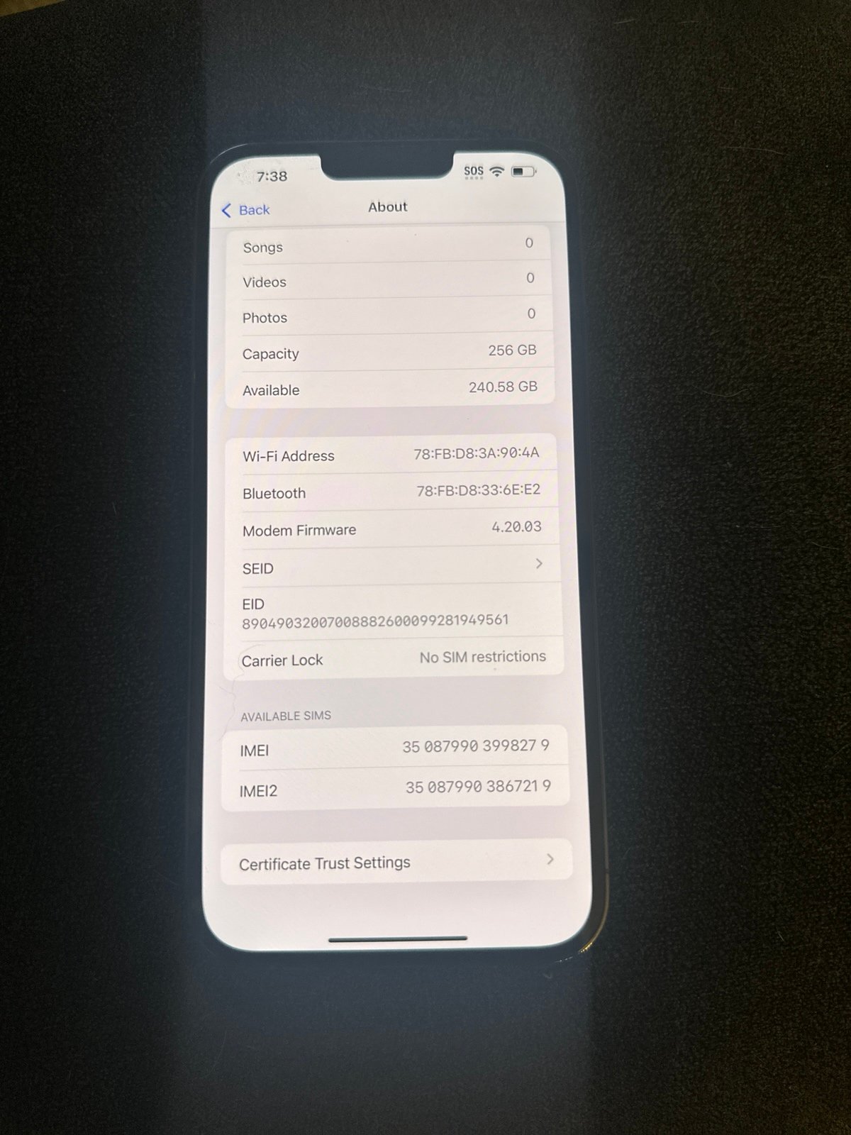 iPhone 13 Pro Max 256GB UNLOCKED - Blue 6O97