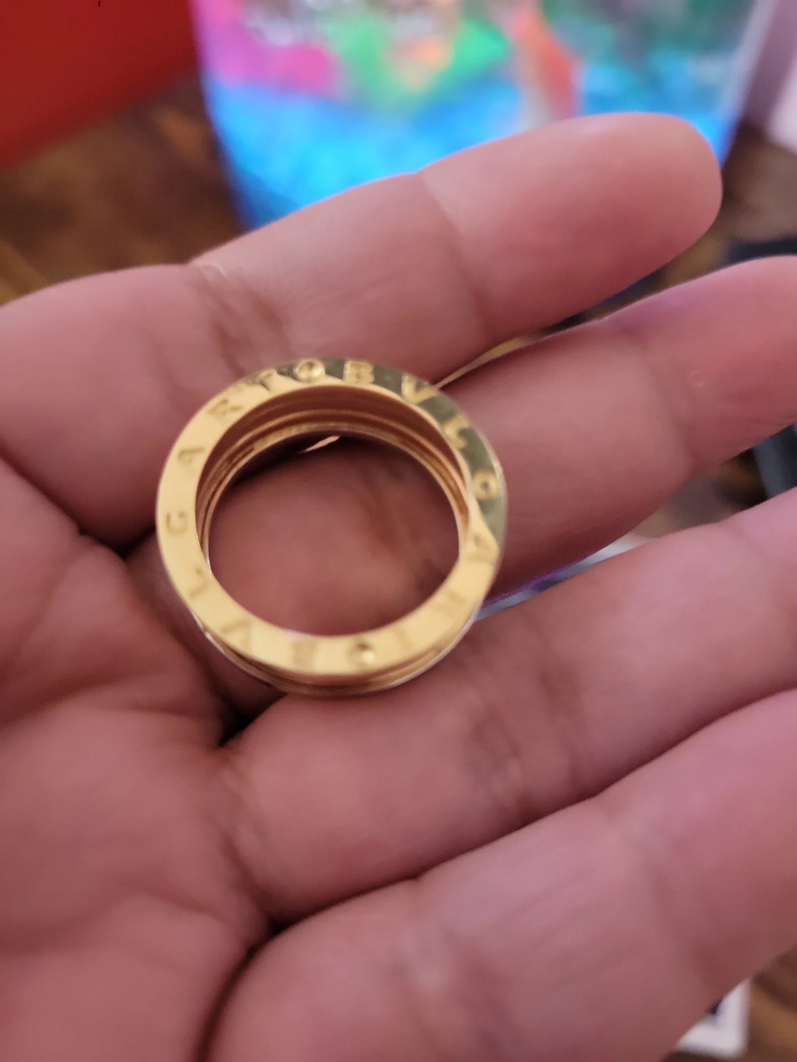 18K solid gold Ring two tone