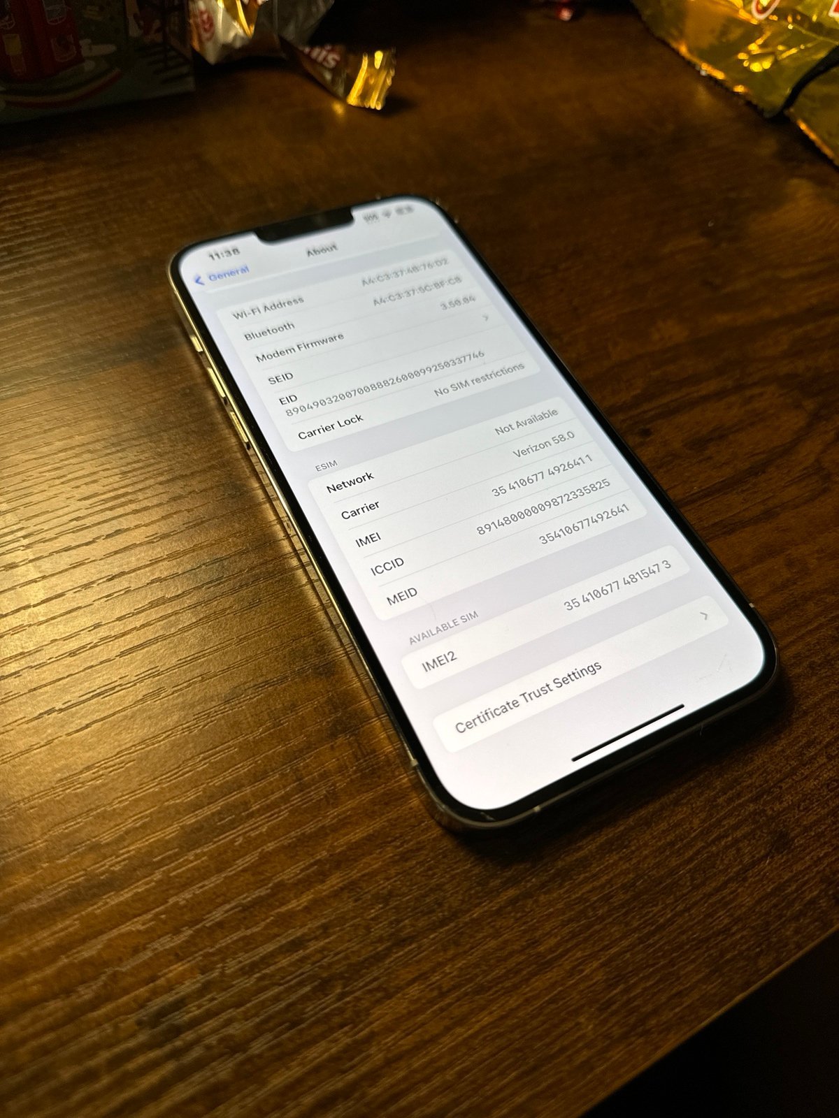 Apple iPhone 13 Pro Max 128 GB in Silver for Unlocked 7C53