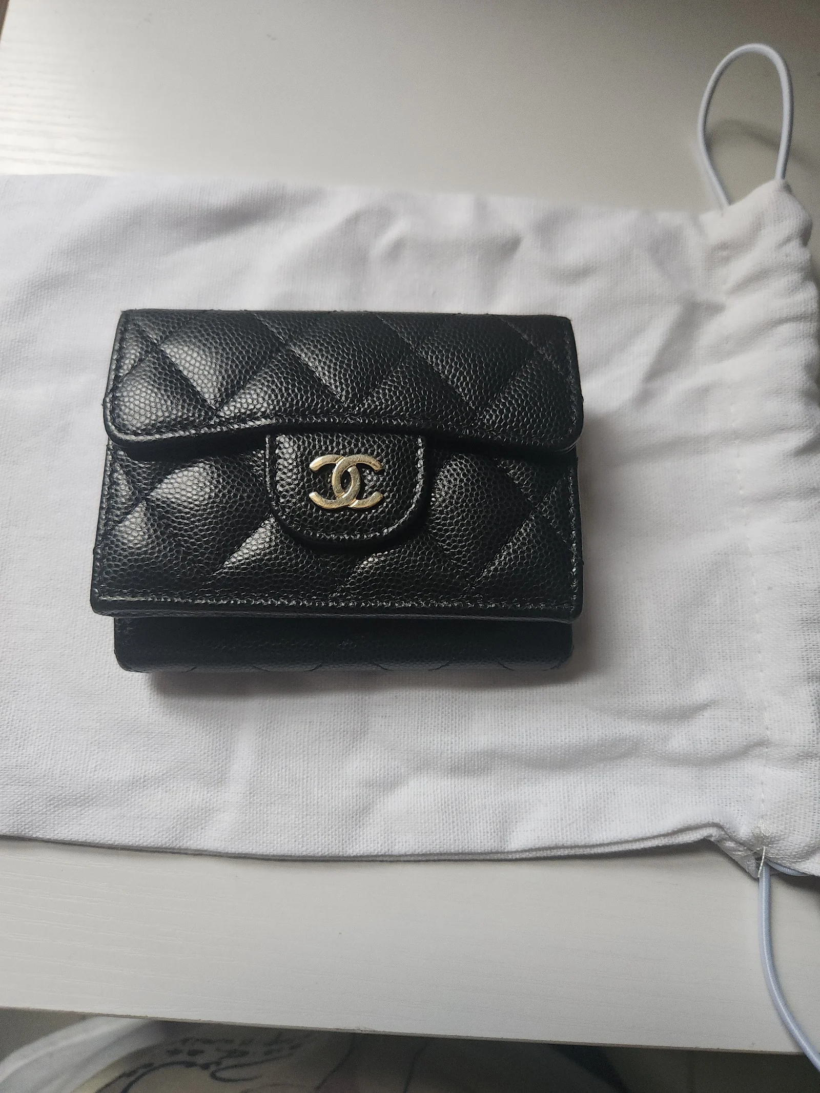 CHANEL Classic Trifold Flap Wallet Quilted Lambskin Wallet Chanel Black Wallet