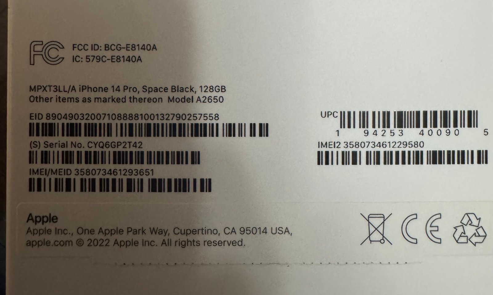 iPhone 14 Pro phone  mint condition 1Y76