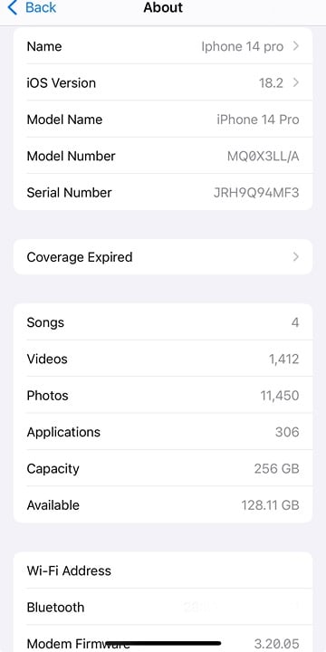 iPhone 14 Pro 256 GB Unlock 1M31