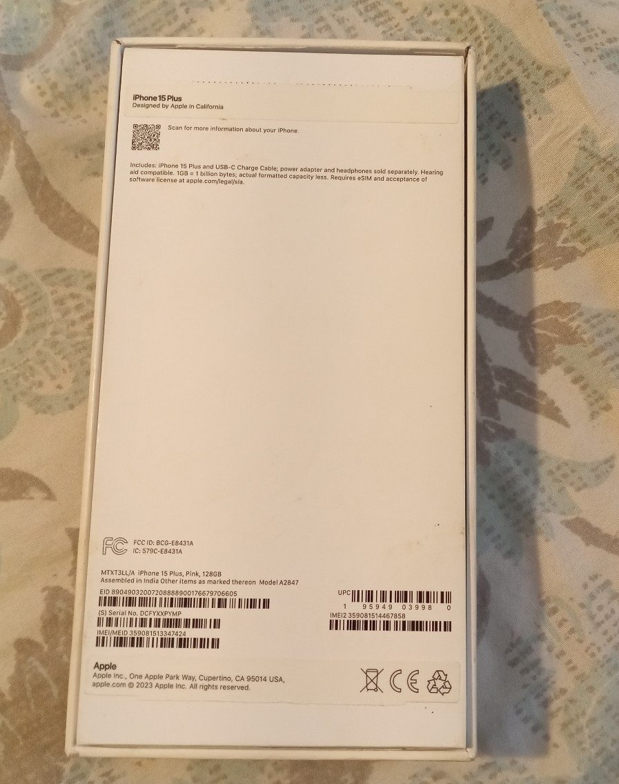 iPhone 15 plus 128G 6A27