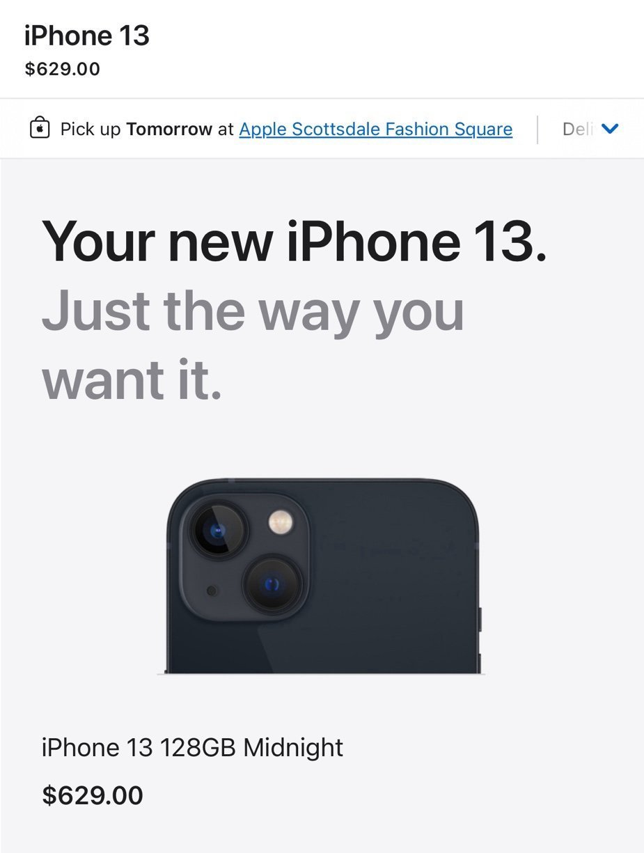 Apple iPhone 13 128 GB Unlocked (Open Box) 8J81