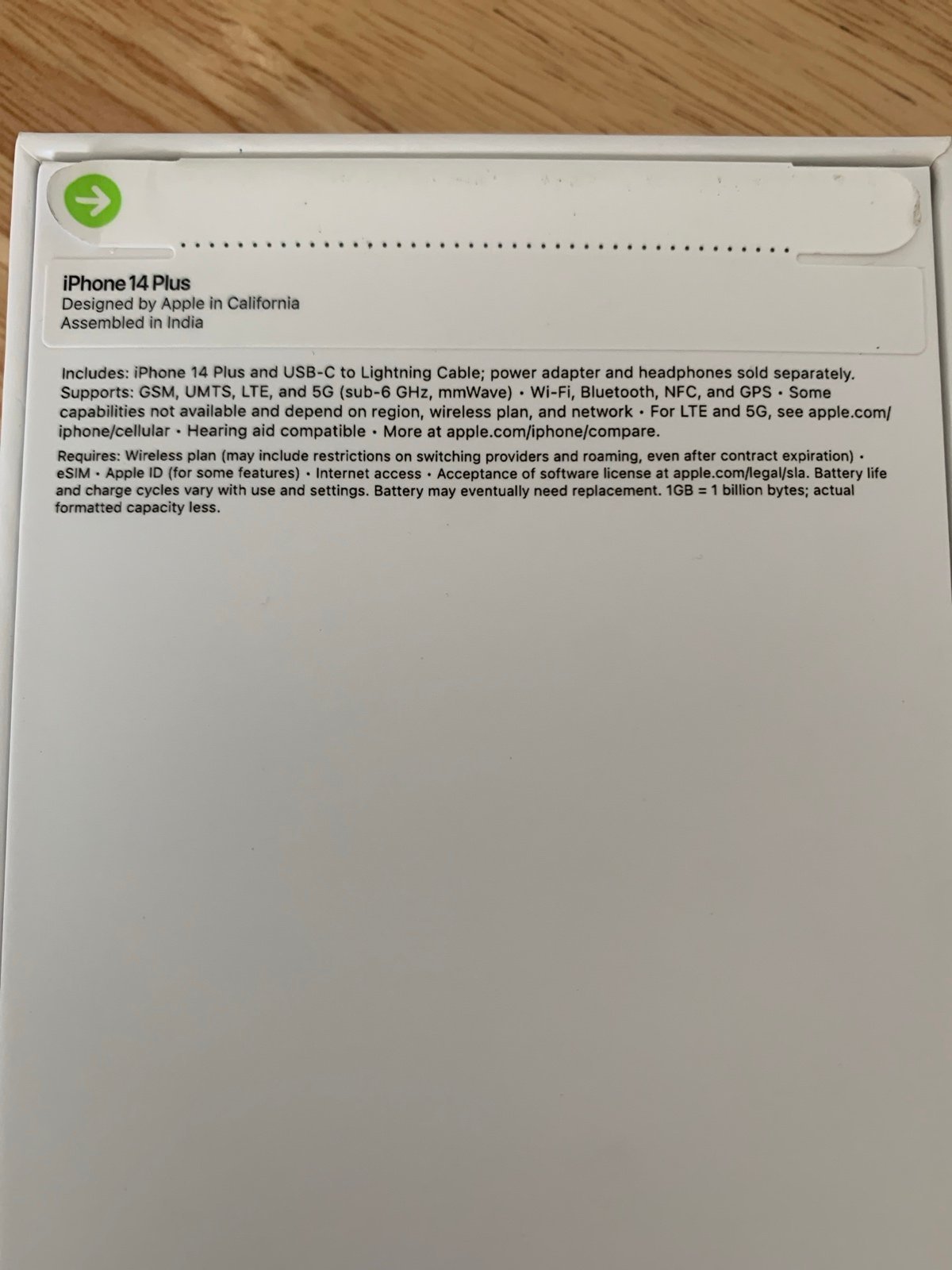 Apple iPhone 14 Plus- 128 GB Brand New 8A96