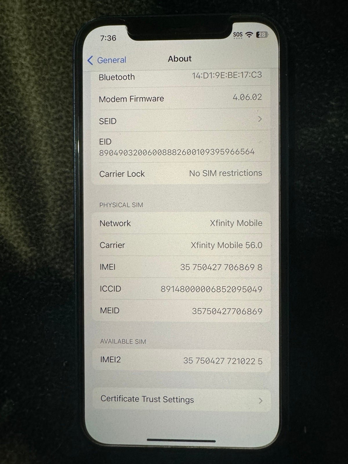 Unlocked Apple iPhone 12 64 GB Blue 5C53