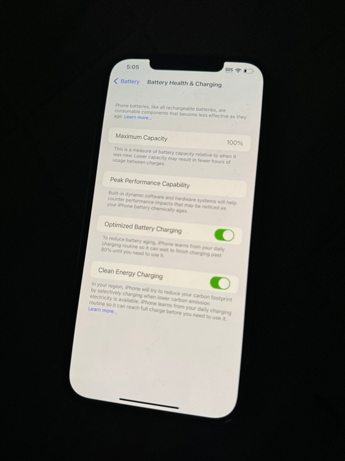 Apple iPhone 12 Pro Max 128 GB Graphite Unlocked 100% Capacity 3C38