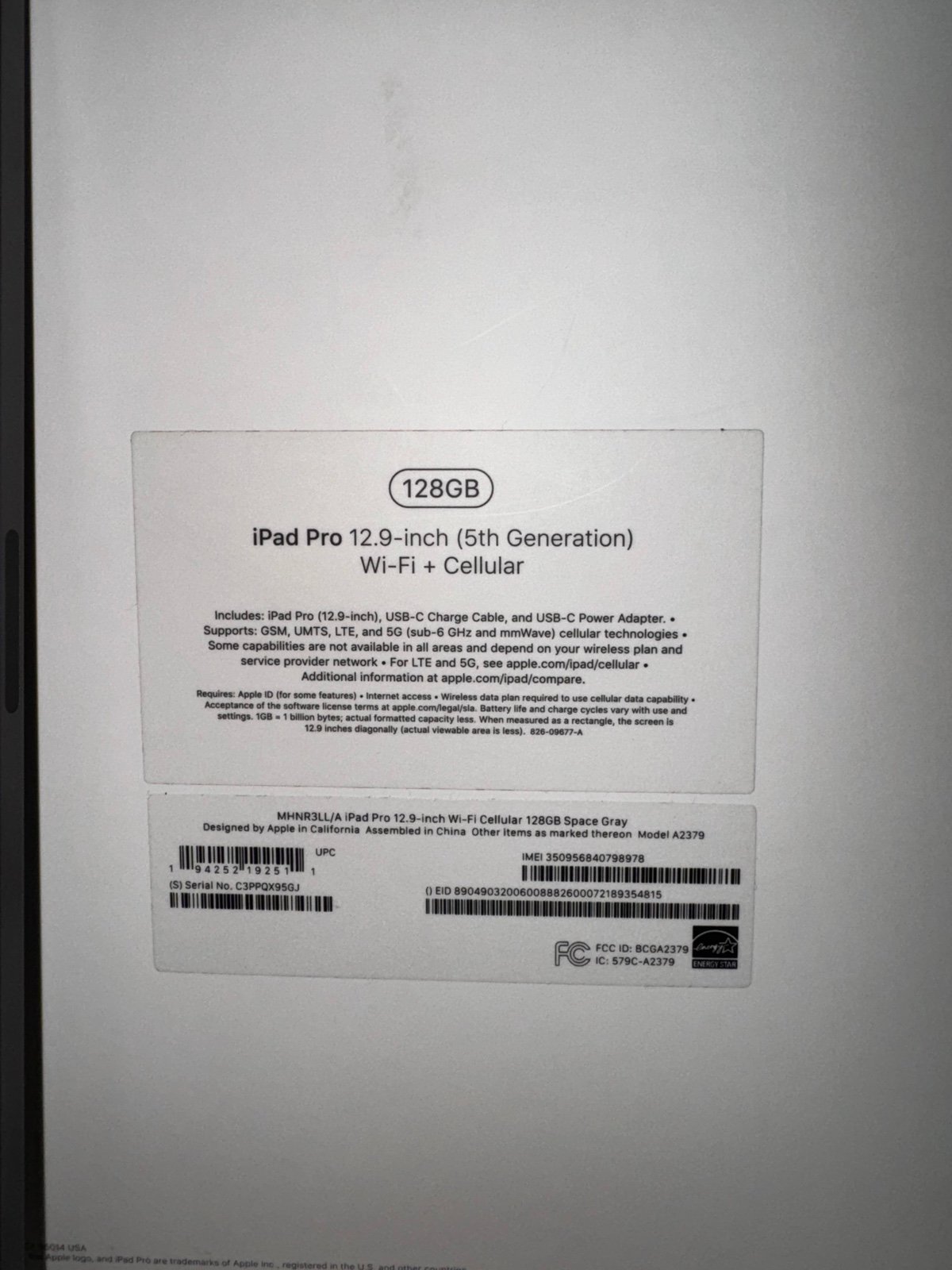 Apple iPad Pro 5th Generation 128 GB in Black 8X76