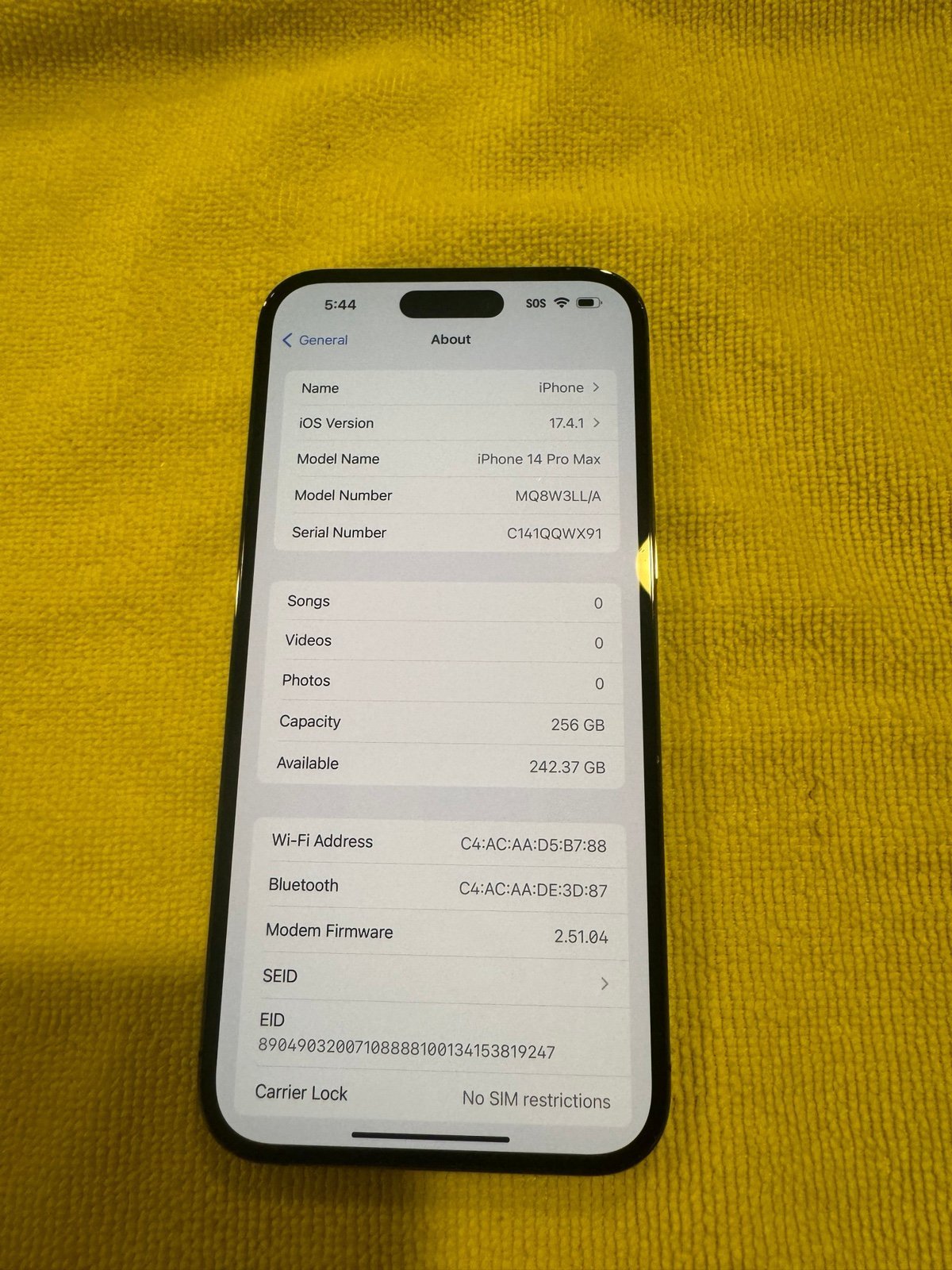 Apple iPhone 14 Pro Max 256 GB in Deep Purple for Unlocked 6N77