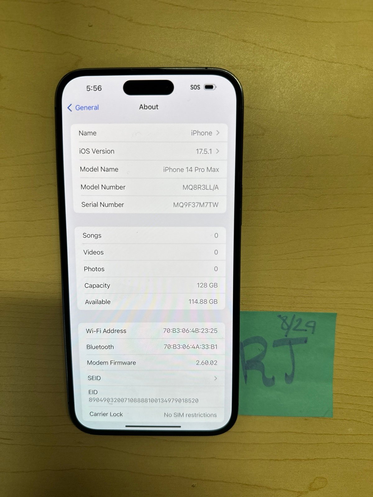 Unlocked Apple iPhone 14 Pro Max 128 GB in Deep Purple 9V79