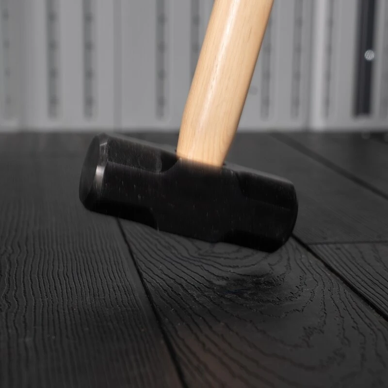 8 feet. Width x 10 feet. D plastic traditional storage shed